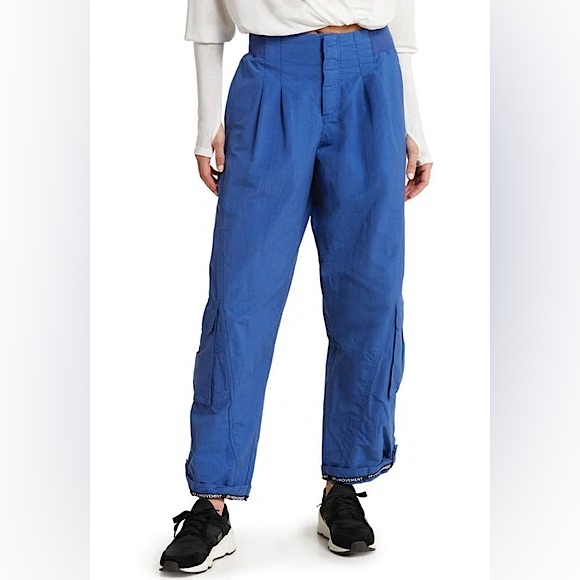 NEW Free People Mesmerize Me Solid Pants In Blue Flame - Picture 8 of 16